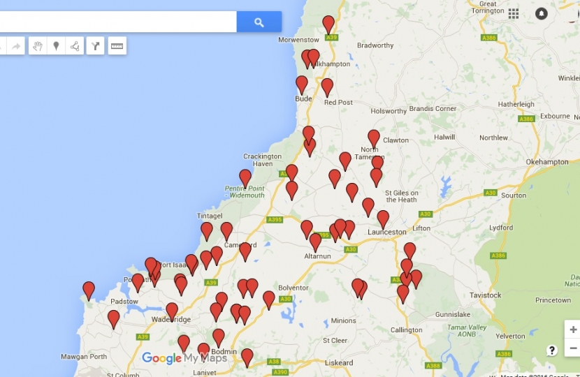 North Cornwall 'not-spot' map